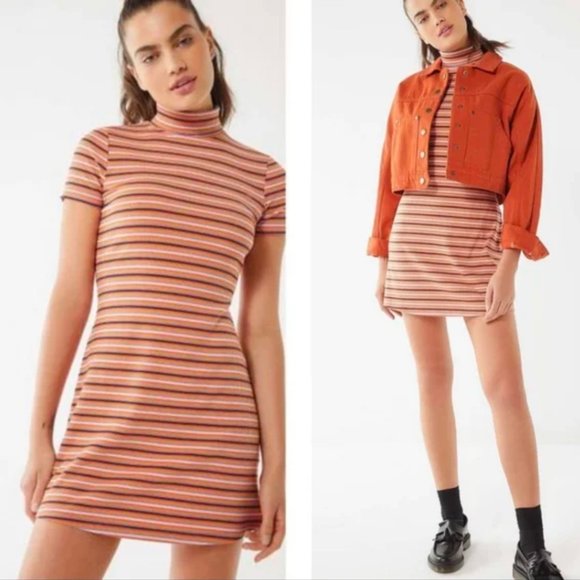 Urban Outfitters Dresses & Skirts - Urban Outfitters Manu Turtleneck Striped Mini Dress | Size Small Petite